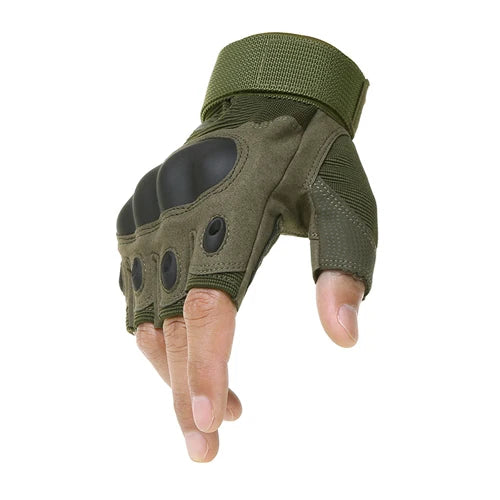 Fingerless Padded Protection Tac Gloves